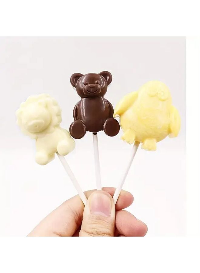 Yellow Silicone Lollipop Mold With Lid Oval Design For DIY Candy Making Party Treats - Image 1